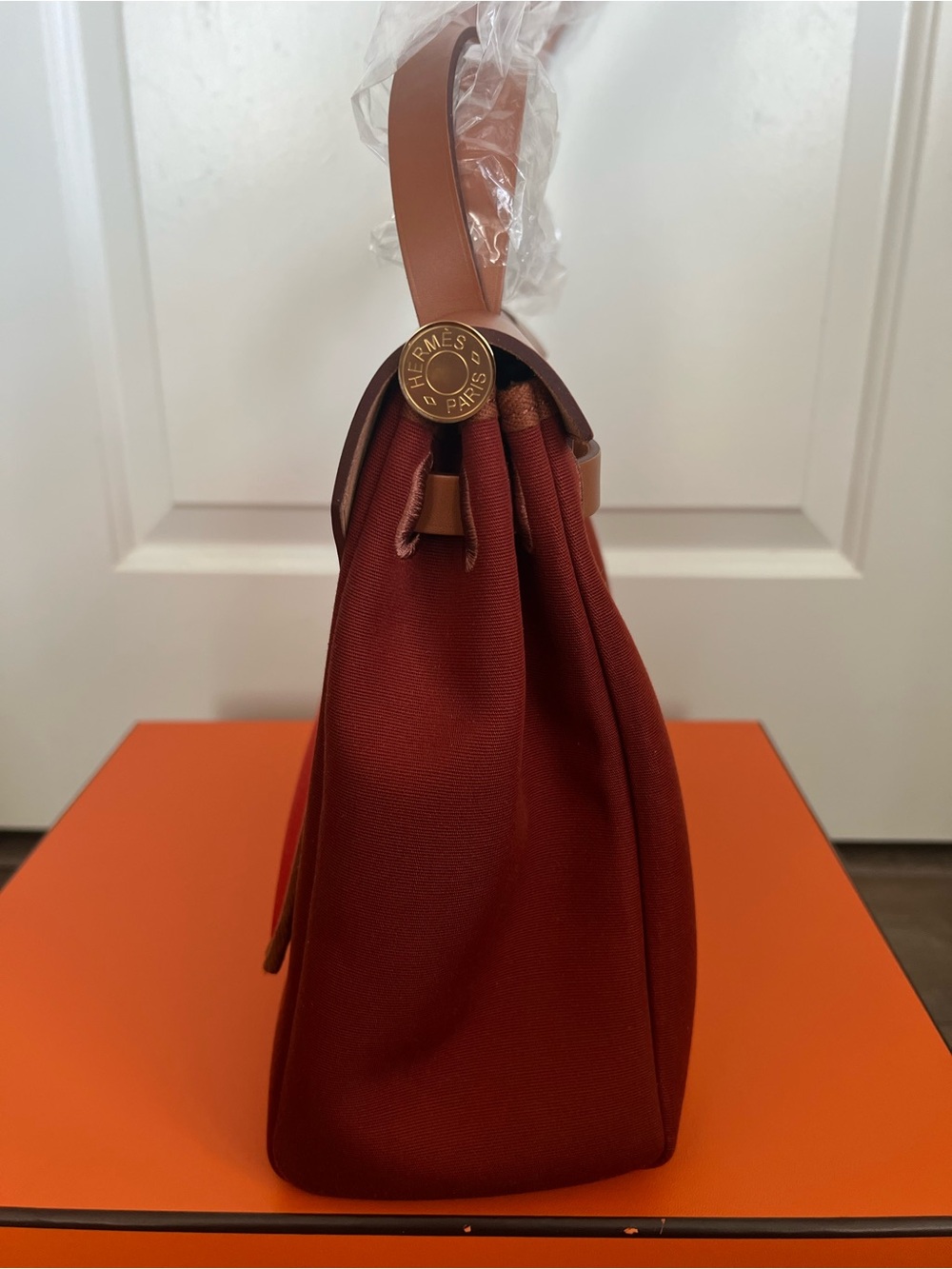 Hermès Herbag Zip RT 31 Verso Hunter Cow/Bico Officier Canvas - Picture 8 of 16